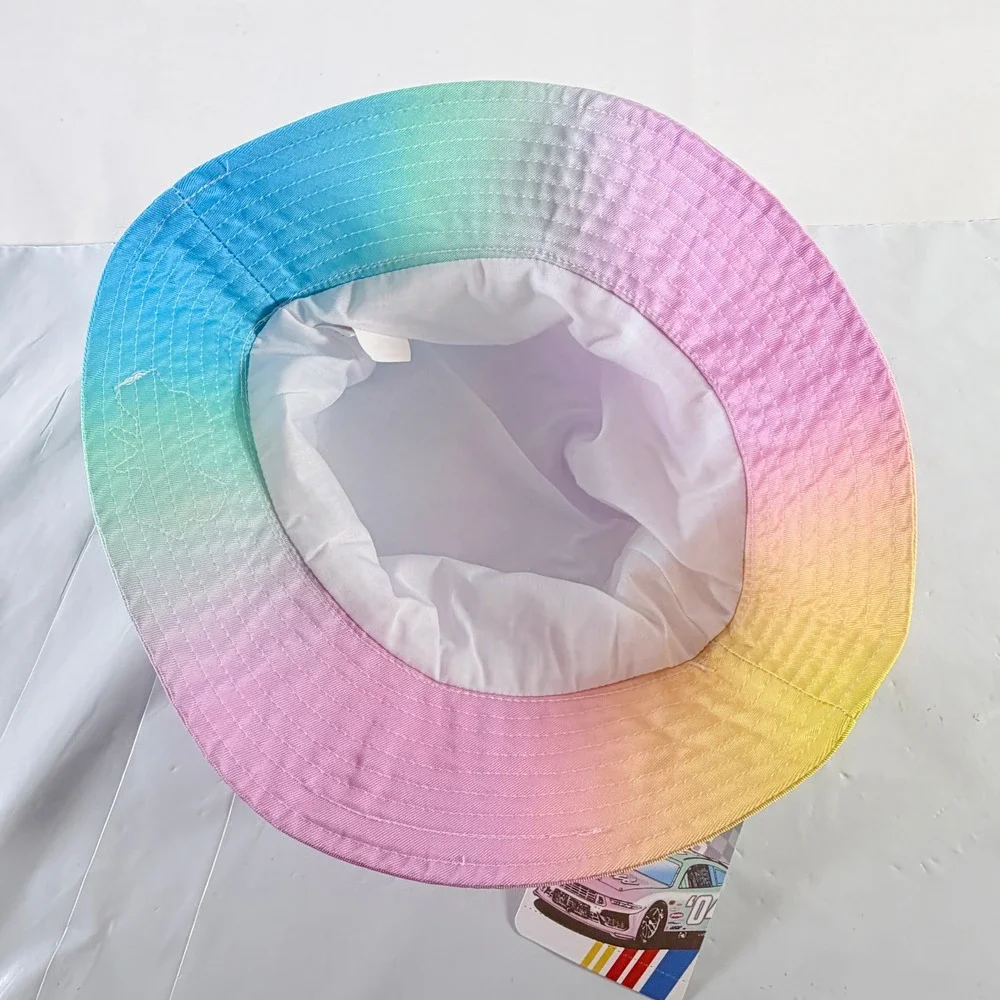 Justice X NASCAR Girls JXN Ombre Bucket Hat Pink‎ Blue Checkered OS NWT